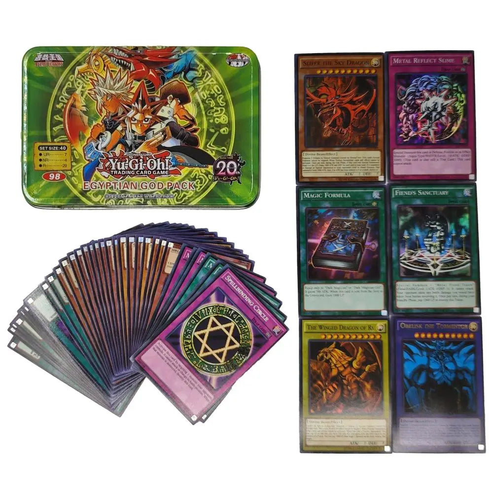 Yu-Gi-Oh Deck EGYPTIAN GOD PACK 98 English Holographic Golden White Dragon Duel Game Collection Card with Tin Box Yu-Gi-Oh Deck EGYPTIAN GOD PACK 98 English Holographic Golden White Dragon Duel Game Collection Card with Tin Box